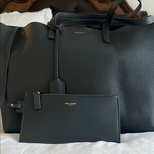 YSL Saint Laurent Shopping Tote Bag dark grey